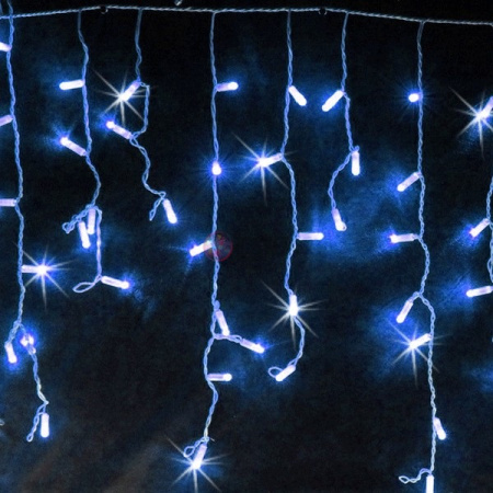 Гирлянда-бахрома светодиодная, 4.8*0.6м, синяя, мерцающая