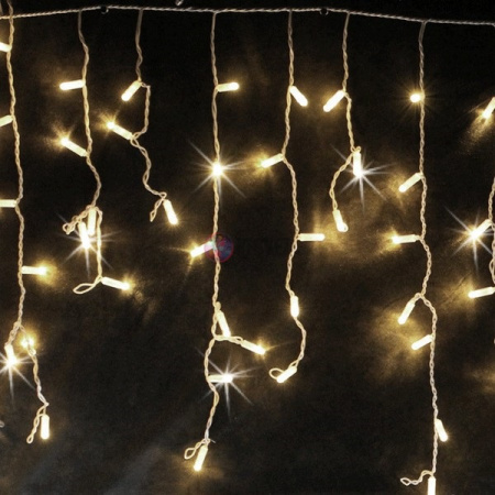 Гирлянда-бахрома светодиодная, 4.8*0.6м, теплый белый, мерцающая