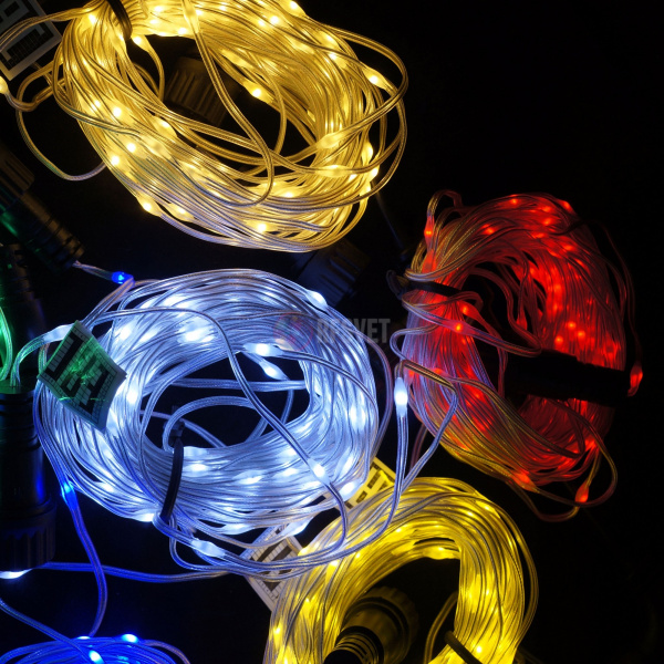 Гирдянда-нить, светодиодная, 24в, цвет красный