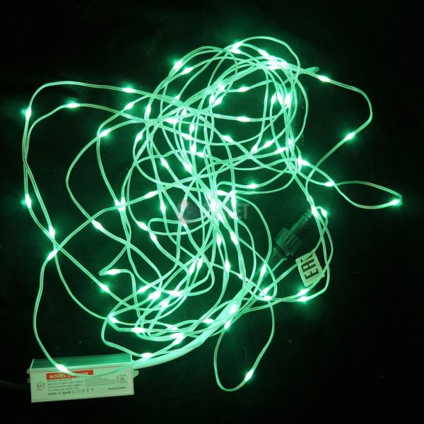 Гирдянда-нить, светодиодная, 24в, цвет зеленый
