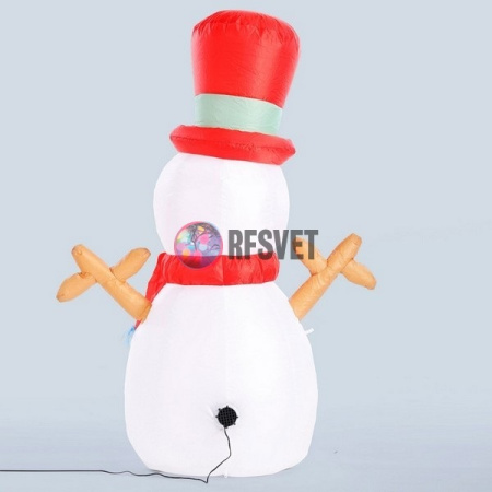 Фигура надувная «Снеговик в красном цилиндре», 120 см