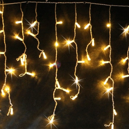 Светодиодная гирлянда-бахрома, 5*0.7м, желтая, мерцающая