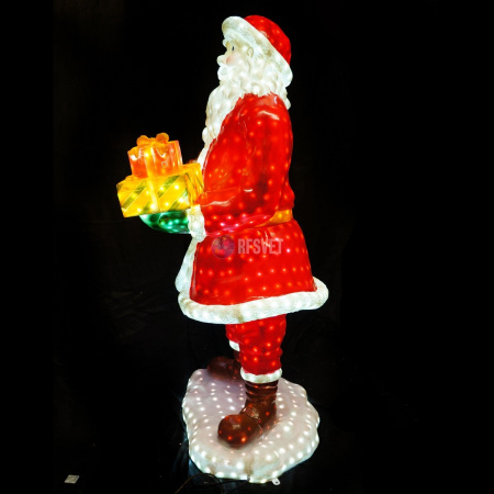 Объемная фигура из стекловолокна "Санта с подарками" 170*85*65 см, с трансформатором