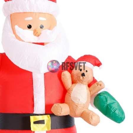 Фигура надувная «Дед Мороз с мешком и медвежонком», 180 см