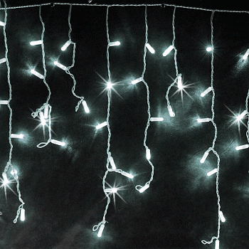 Светодиодная гирлянда-бахрома, 5*0.7м, белая, мерцающая