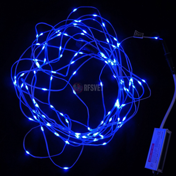 Гирдянда-нить, светодиодная, 24в, цвет синий