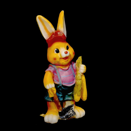 Объемная фигура из стекловолокна "Зайчик с кукурузой", 32*28*68 см, с трансформатором