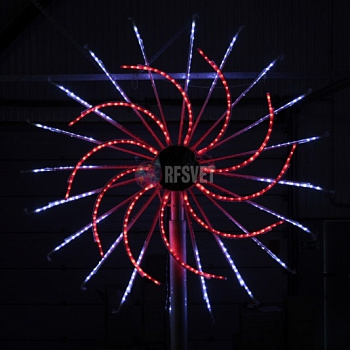 Светодиодный Фейерверк Колесо 3м, белый/красный