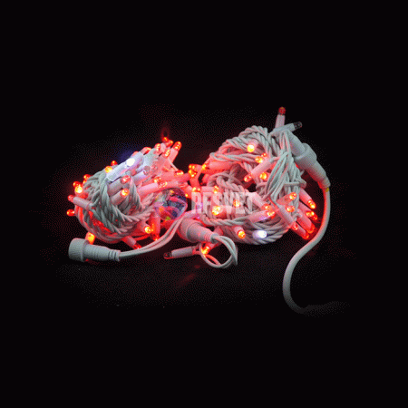 Гирлянда светодиодная Стринг Лайт, красная, мерцающая, IP65 каучук, 10м