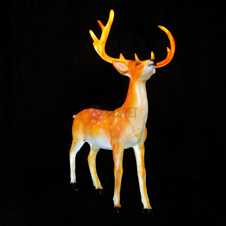 Объемная фигура из стекловолокна "Олень", 185*156*85 см, с трансформатором