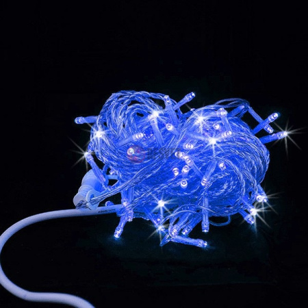 Гирлянда светодиодная Стринг Лайт, синяя, мерцающая, 10м
