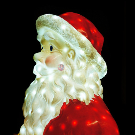 Объемная фигура из стекловолокна "Санта с подарками" 170*85*65 см, с трансформатором