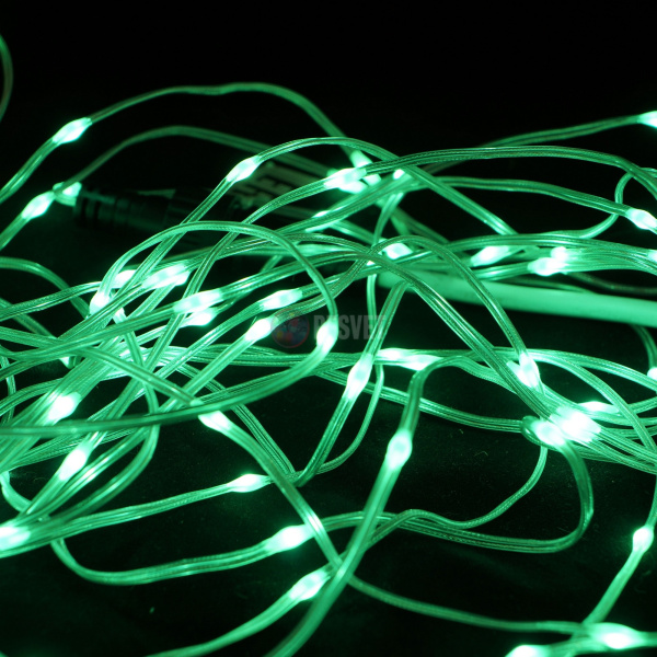 Гирдянда-нить, светодиодная, 24в, цвет зеленый