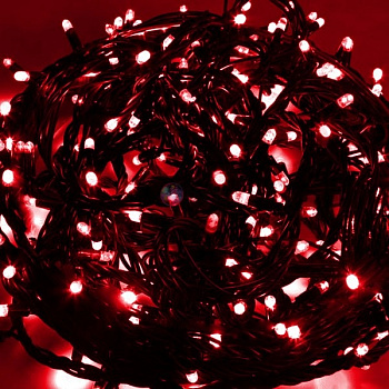 Светодиодная гирлянда (LED ТвинклЛайт) 20м, красные диоды с контр.