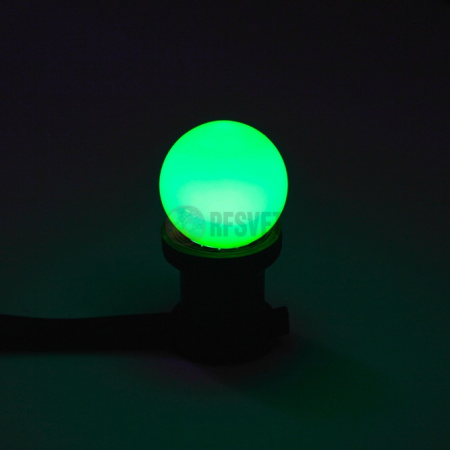 LED Лампа Е27, цвет: зеленый , 5 диодов D45мм