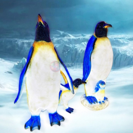 Объемная фигура из стекловолокна "Пингвин мама", 130*73*50 см, с трансформатором