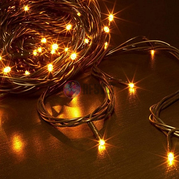 Светодиодная гирлянда (LED ТвинклЛайт) 10м, желтые диоды, c контр.