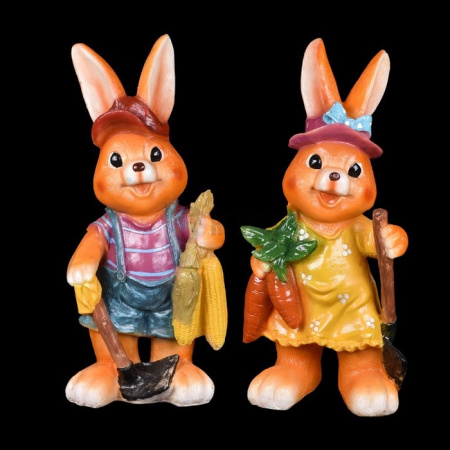 Объемная фигура из стекловолокна "Зайчик с кукурузой", 32*28*68 см, с трансформатором