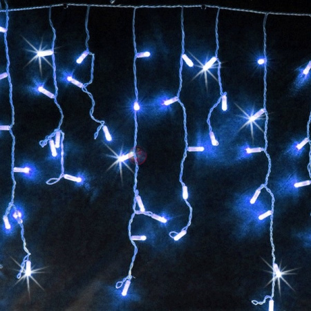 Гирлянда-бахрома светодиодная, 4.8*0.6м, синяя, мерцающая