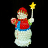 Объемная фигура из стекловолокна "Снеговик с подарком и звездочкой" 130*85*65 см, с трансформаторомтором