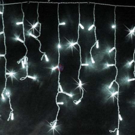 Светодиодная гирлянда-бахрома, 3*0.7м, белая, мерцающая