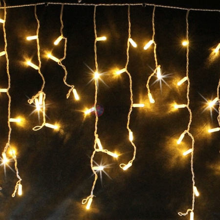 Светодиодная гирлянда-бахрома, 4.8*0.6м, желтая, мерцающая