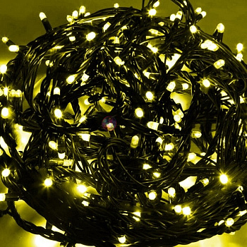 Светодиодная гирлянда (LED ТвинклЛайт) 20м, желтые диоды, c контр.