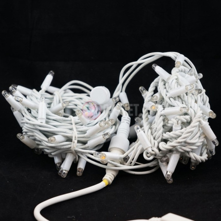 Гирлянда светодиодная Стринг Лайт, желтая, мерцающая, IP65 каучук, 10м