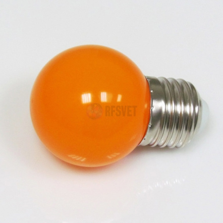 LED Лампа Е27, цвет:оранжевый, 5 диодов D45мм, н/з