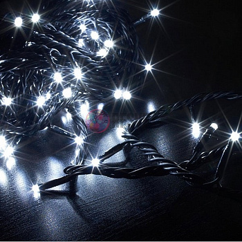 Светодиодная гирлянда (LED ТвинклЛайт) 10м, белые диоды с контр.