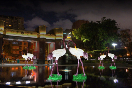 Объемная фигура из стекловолокна "Журавль", 65*30*105 см, с трансформатором