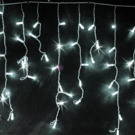 Светодиодная гирлянда-бахрома, 5*0.7м, белая, мерцающая