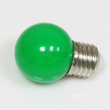 LED Лампа Е27, цвет: зеленый, 5 диодов D45мм, н/з