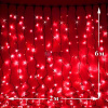 Светодиодный дождь (LED Плей Лайт), 2*6 м, красный, мерцающий