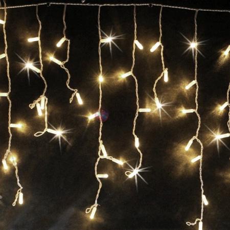 Гирлянда-бахрома светодиодная, 4.8*0.6м, теплый белый, мерцающая