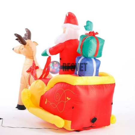 Фигура надувная «Олень с санями», 180 см