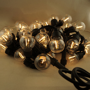 Комплекты 12м Ретро Гирлянды белт-лайт с лампочками белый теплый