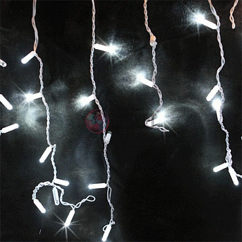 Светодиодная гирлянда-бахрома мерцающая, 3*0.5м,  белый