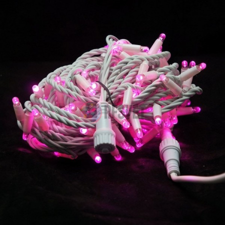 Гирлянда-нить LED Стринг Лайт, 10м, розовая, влагозащищенная