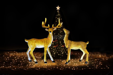 Объемная фигура из стекловолокна "Олень", 160*125*65 см, с трансформатором