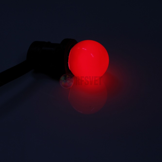 LED Лампа Е27, цвет: красный , 5 диодов D45мм