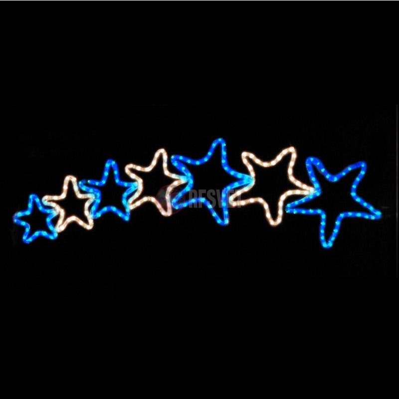 Световое панно "Семь звезд" 300х90 см, белая, синяя