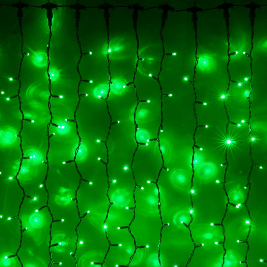 Световой дождь (LED Плей Лайт), 2*6 м, зеленый 107