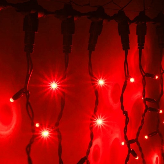 Световой дождь (LED Плей Лайт), 2*3 м, красный 1232/89