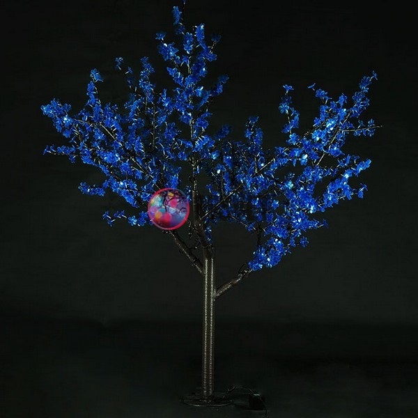Световое дерево «Сакура», диаметр 1.5 м, высота 1.9 м, 864 лепестка, синее
