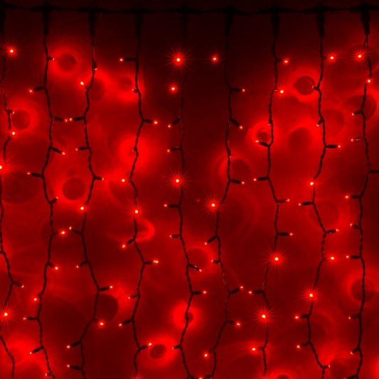Световой дождь (LED Плей Лайт), 2*6 м, красный 1543/103