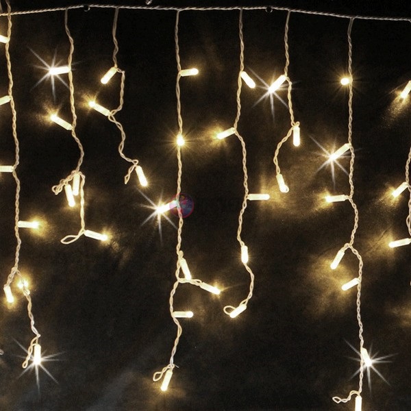 Гирлянда-бахрома светодиодная, 4.8*0.6м, теплый белый, мерцающая