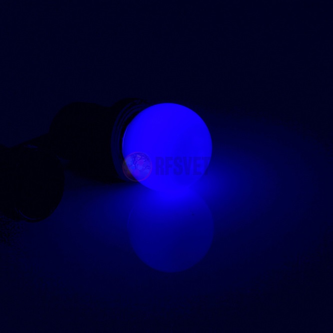 LED Лампа Е27, цвет: синий, 5 диодов D45мм