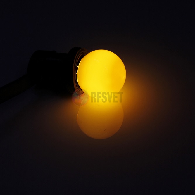 LED Лампа Е27, цвет:   желтый,5 диодов D45мм