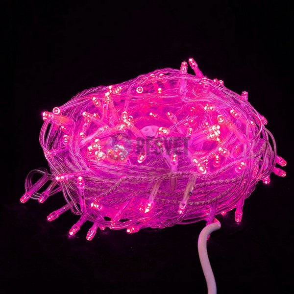 Гирлянда-нить LED Стринг Лайт, 20м, розовая, постоянное свечение